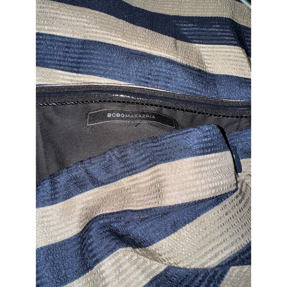 BCBG Maz Azria Reya Striped Strapless Mini Dress Size Small Navy Tan - Picture 6 of 6